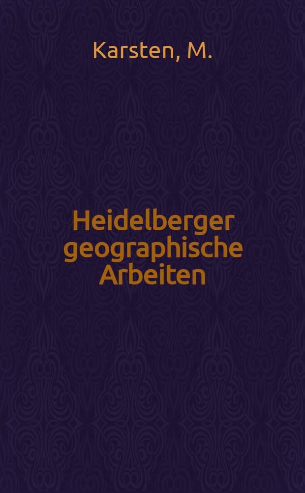 Heidelberger geographische Arbeiten : [Hrsg. von der] Geographischen Instituts der Universität Heidelberg. H.84 : Eine Analyse der phänologischen ...