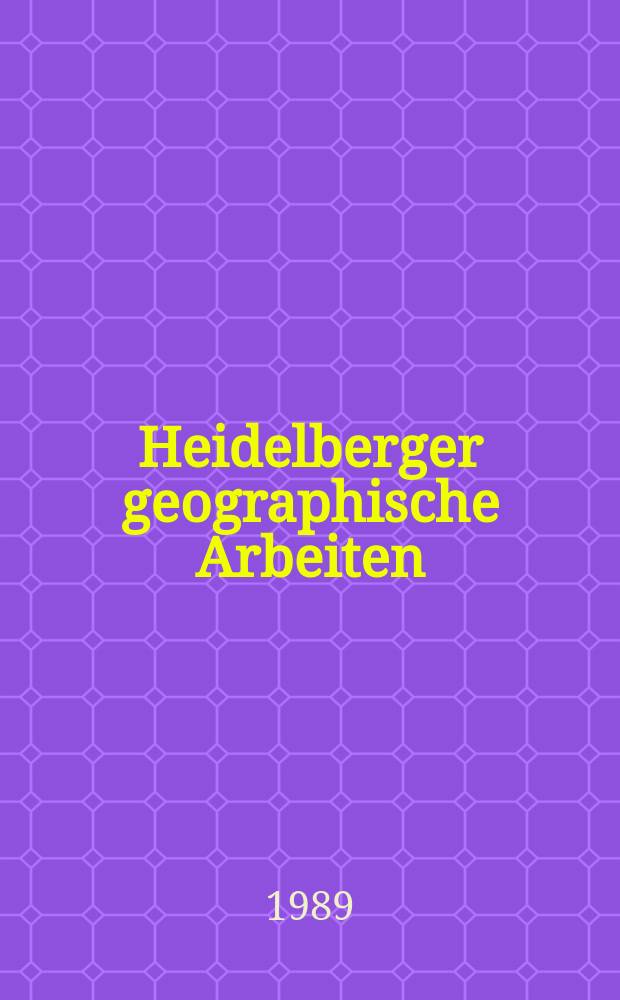 Heidelberger geographische Arbeiten : [Hrsg. von der] Geographischen Instituts der Universität Heidelberg. H.85 : Stadtforschung und Regionalplanung in Industrie - und Entwicklungsländern