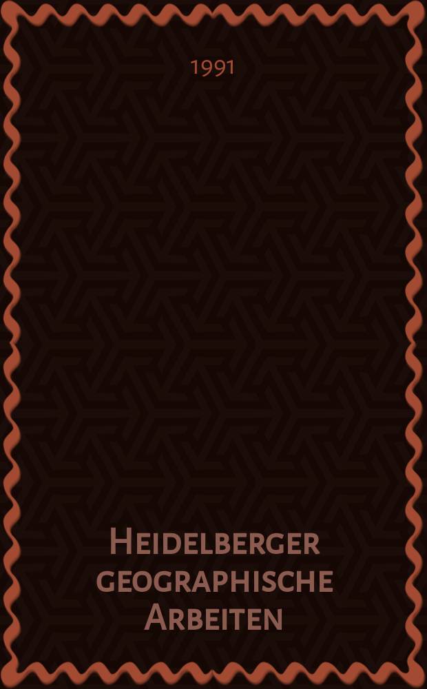 Heidelberger geographische Arbeiten : [Hrsg. von der] Geographischen Instituts der Universität Heidelberg. H.89 : Die jung quartäre Relief- und Klimageschichte ...