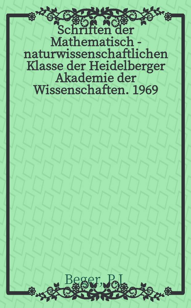 Schriften der Mathematisch - naturwissenschaftlichen Klasse der Heidelberger Akademie der Wissenschaften. 1969/1970, Abhandlung5 : Über "Gurkörperchen" der menschlichen Lunge