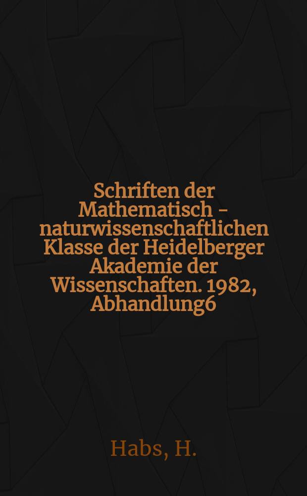 Schriften der Mathematisch - naturwissenschaftlichen Klasse der Heidelberger Akademie der Wissenschaften. 1982, Abhandlung6 : Die so genannte Pest des Thukydides