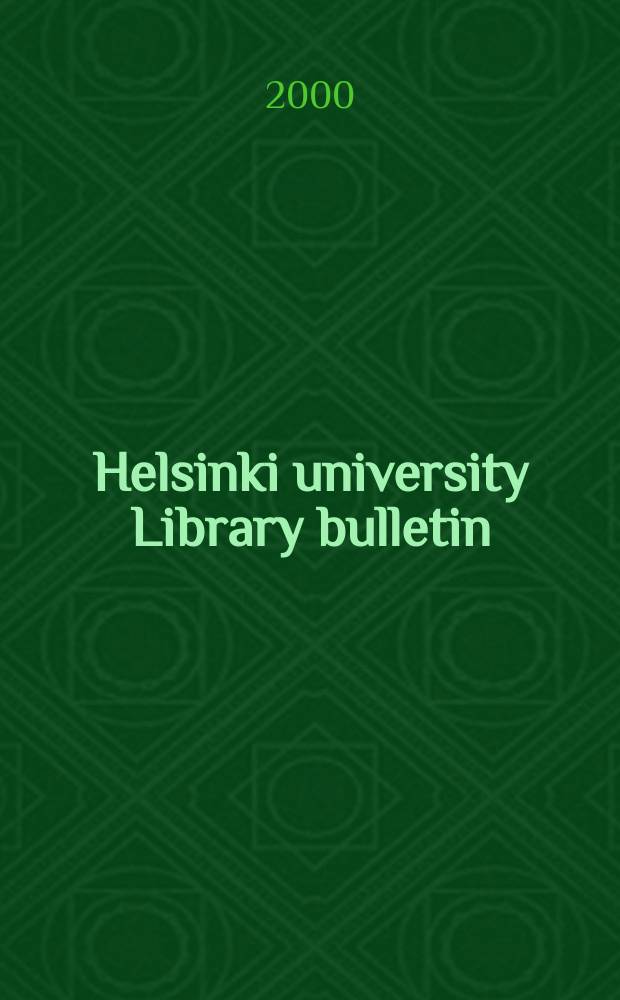 Helsinki university Library bulletin