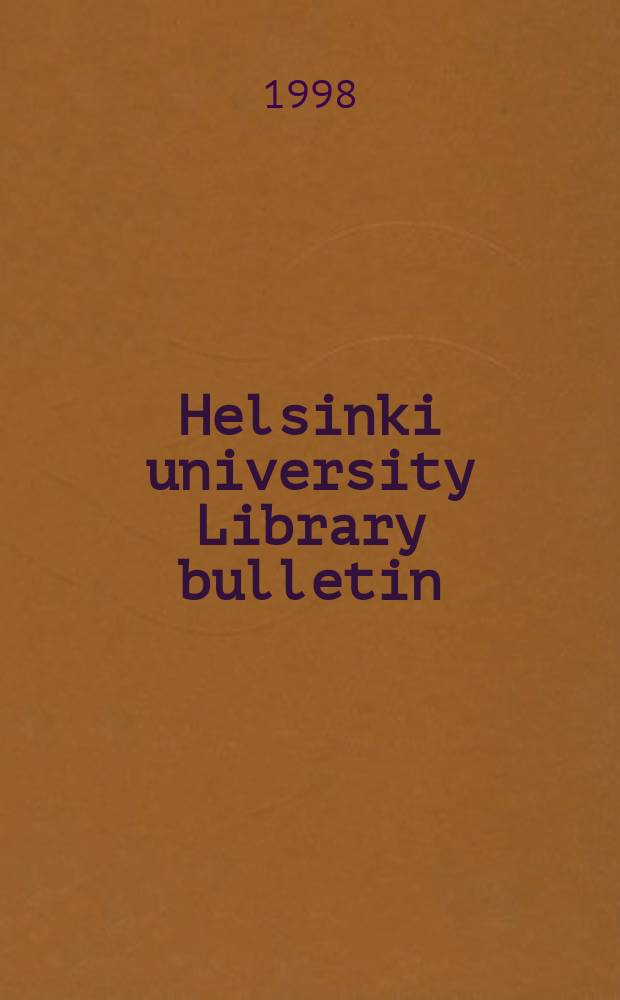 Helsinki university Library bulletin