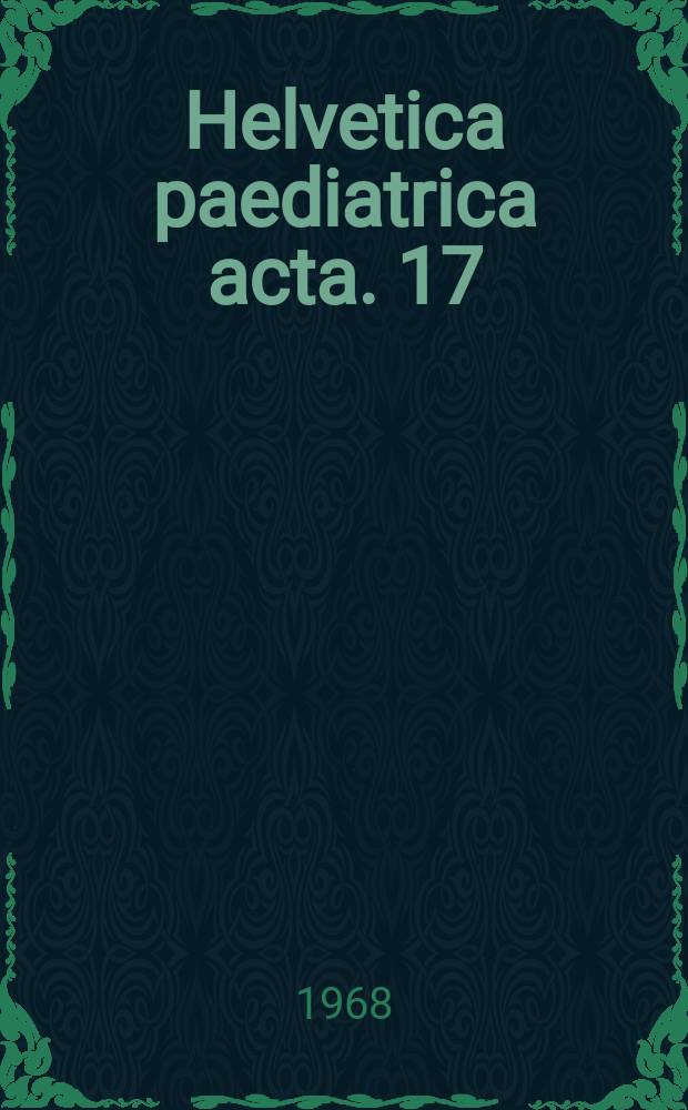 Helvetica paediatrica acta. 17 : La sialurie: un trouble métabolique original