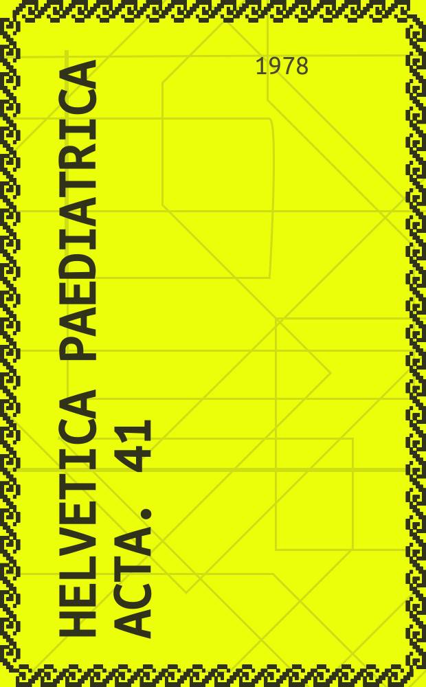 Helvetica paediatrica acta. 41 : A survey of mothers and their newborns ...
