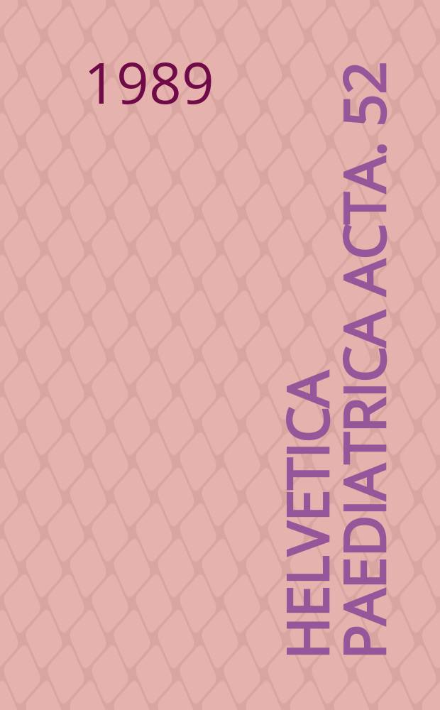 Helvetica paediatrica acta. 52 : Physical growth of Suisse children from birth to 20 years of age ...