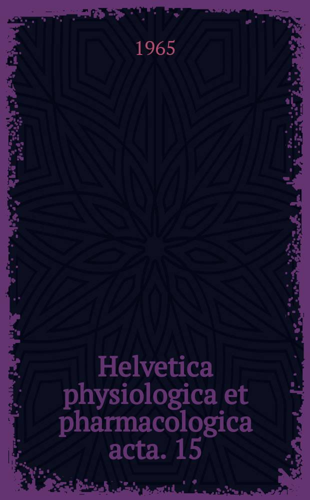 Helvetica physiologica et pharmacologica acta. 15 : Betrachtungen zur alveolär-arteriellen Sauerstoffdruckdifferenz