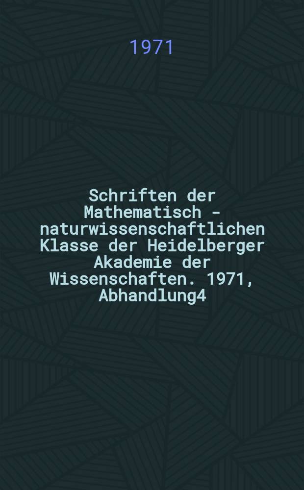 Schriften der Mathematisch - naturwissenschaftlichen Klasse der Heidelberger Akademie der Wissenschaften. 1971, Abhandlung4 : Klassische Feldtheorie der polarisierten Kathodenstrahlung und ihre Quantelung