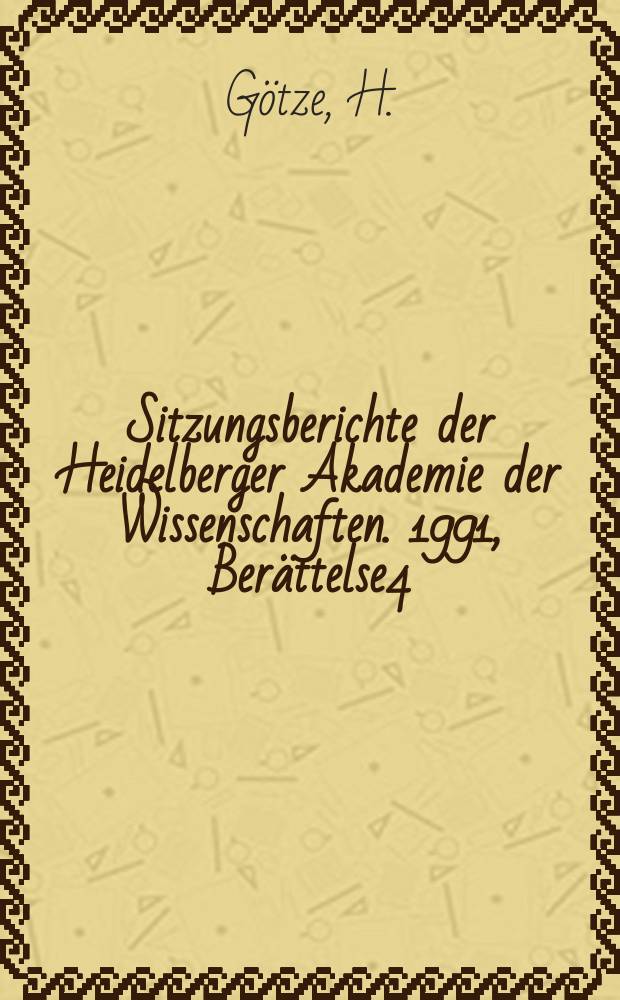 Sitzungsberichte der Heidelberger Akademie der Wissenschaften. 1991, Berättelse4 : Die Baugeometrie von Castel del Monte