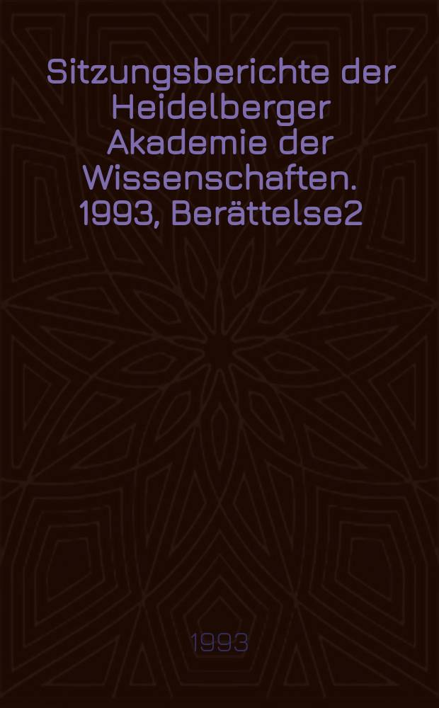 Sitzungsberichte der Heidelberger Akademie der Wissenschaften. 1993, Berättelse2 : Monotheismus und Kosmotheismus