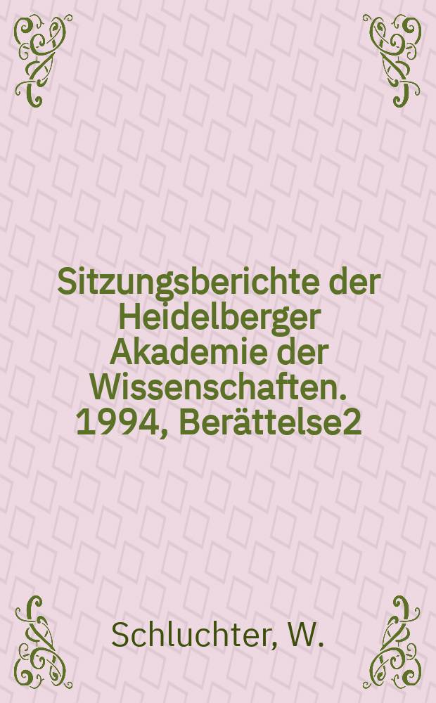Sitzungsberichte der Heidelberger Akademie der Wissenschaften. 1994, Berättelse2 : Individuelle Freiheit und soziale Bindung