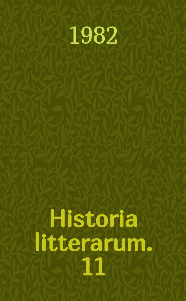 Historia litterarum. 11 : Den poetiska världen