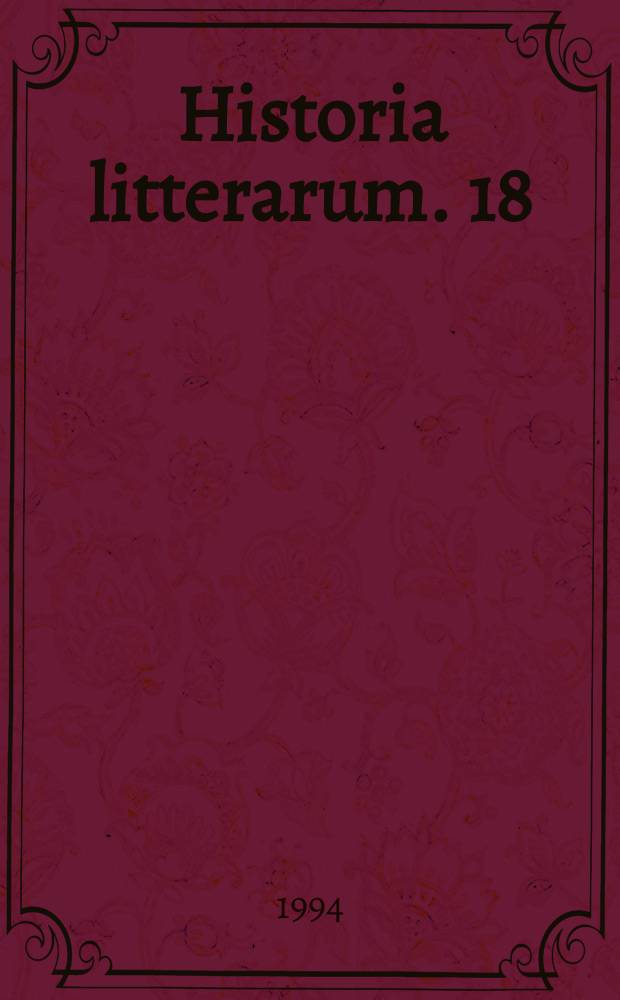 Historia litterarum. 18 : Medusas huvud