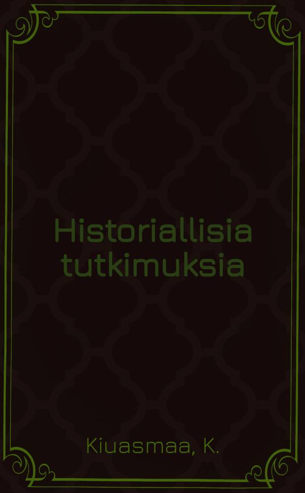 Historiallisia tutkimuksia : julkaissut Suomen historiallinen seura. 73 : Suomen alempi sotilaspäällystö 1500-luvun loppupuolella (n.v. 1570-1600)