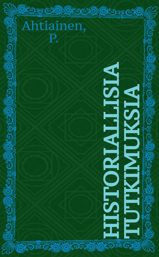 Historiallisia tutkimuksia : julkaissut Suomen historiallinen seura. №162 : Kulttuuri, yhteisö yksilö