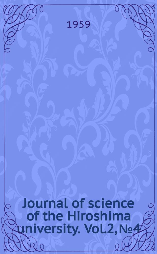 Journal of science of the Hiroshima university. Vol.2, №4 : Miocene microbiostratigraphy of West Honshû, Japan