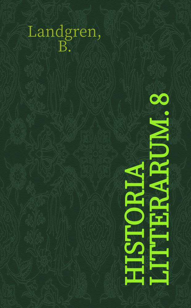 Historia litterarum. 8 : Hermann Brochs Der Tod des Vergil