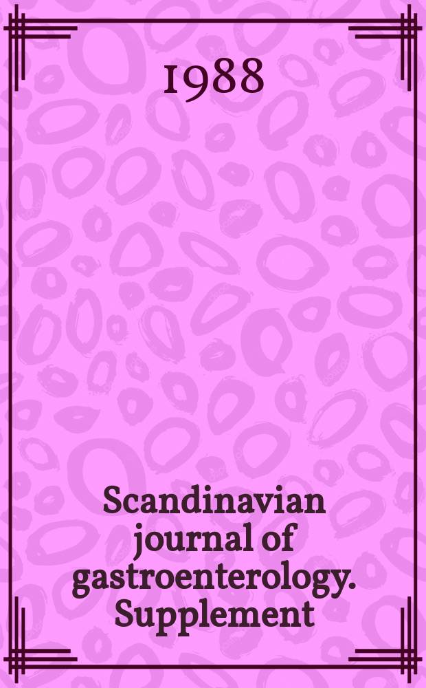 Scandinavian journal of gastroenterology. Supplement