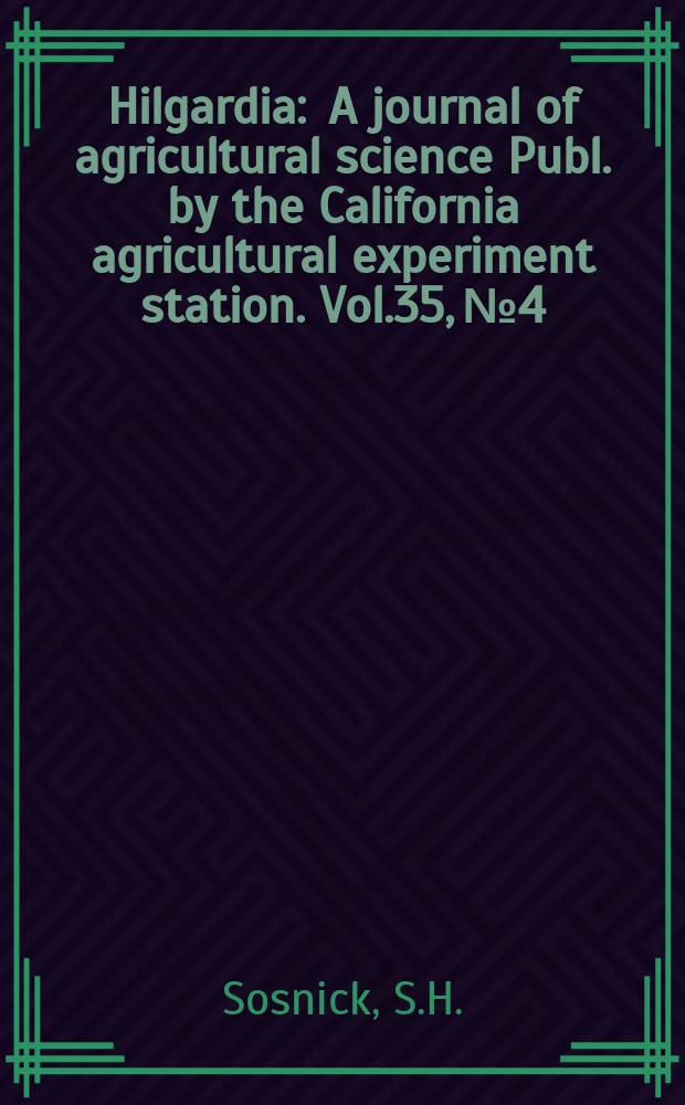 Hilgardia : A journal of agricultural science Publ. by the California agricultural experiment station. Vol.35, №4 : Optimal cooperative pools for California avocados