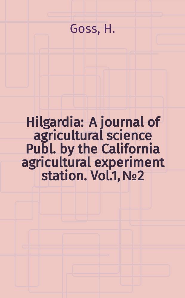Hilgardia : A journal of agricultural science Publ. by the California agricultural experiment station. Vol.1, №2 : The antiscorbutic value of commercially concentrated orange juice