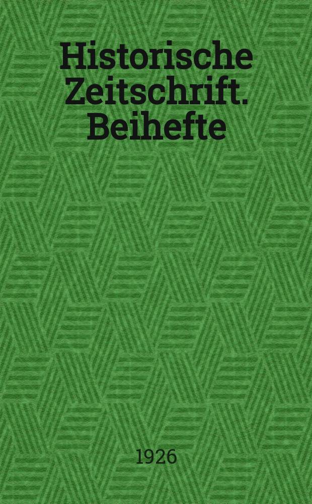 Historische Zeitschrift. Beihefte