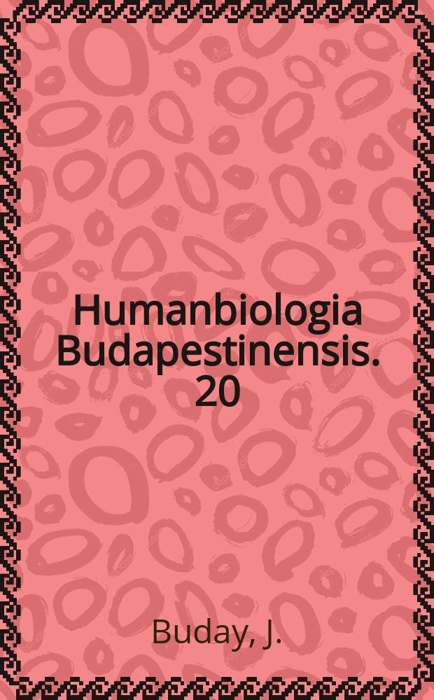 Humanbiologia Budapestinensis. 20 : Growth and physique in Down syndrome children
