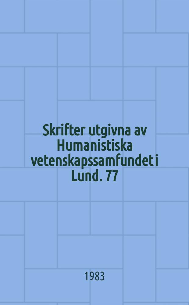 Skrifter utgivna av Humanistiska vetenskapssamfundet i Lund. 77 : Aspects of aesthetics