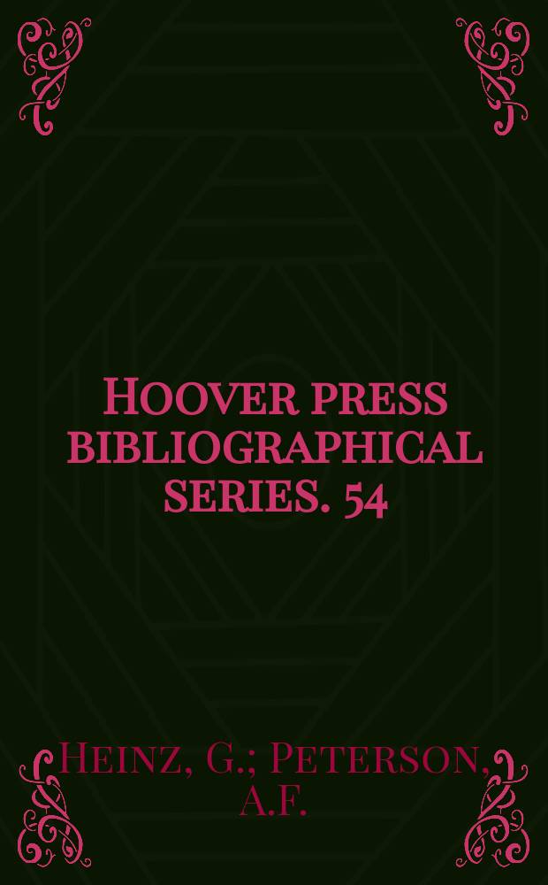 Hoover press bibliographical series. 54 : The French Fifth Republic