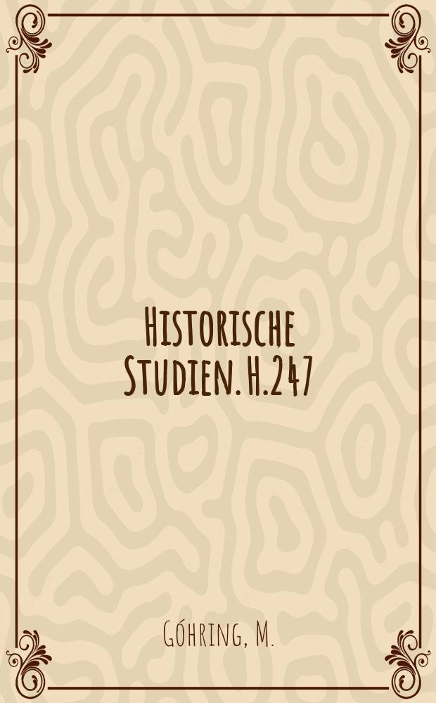 Historische Studien. H.247 : Die feudalitat in Frankreich vor & in der grossen revolution