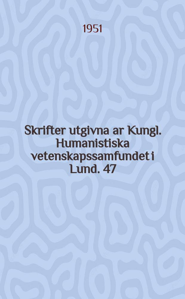Skrifter utgivna ar Kungl. Humanistiska vetenskapssamfundet i Lund. 47 : Vä under järnåldern