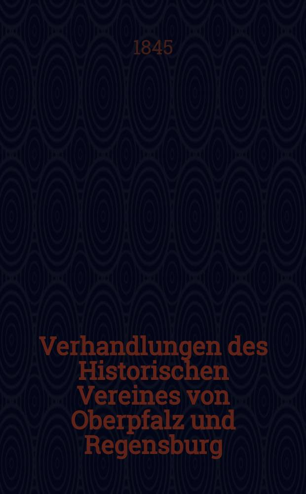 Verhandlungen des Historischen Vereines von Oberpfalz und Regensburg