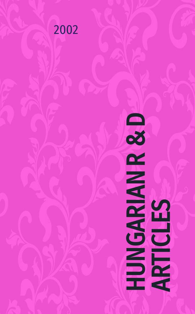 Hungarian R & D articles : Science a. technology. Vol.1, №4