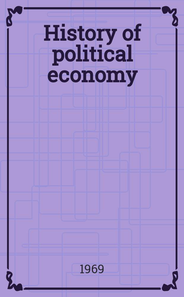 History of political economy