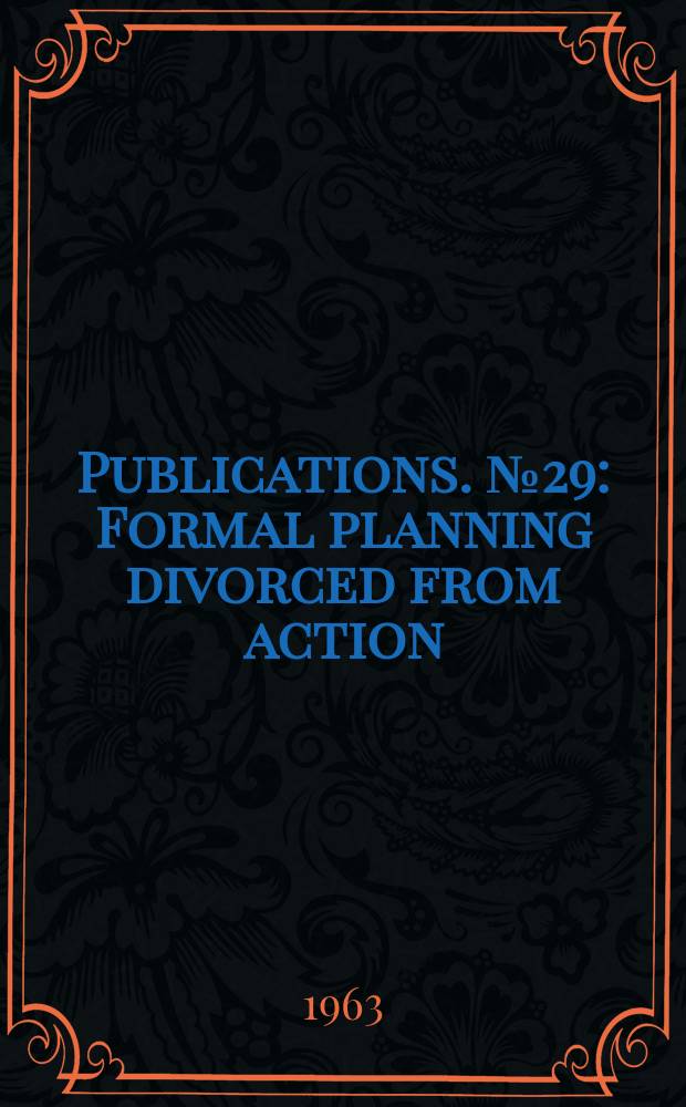 [Publications]. №29 : Formal planning divorced from action: Japan