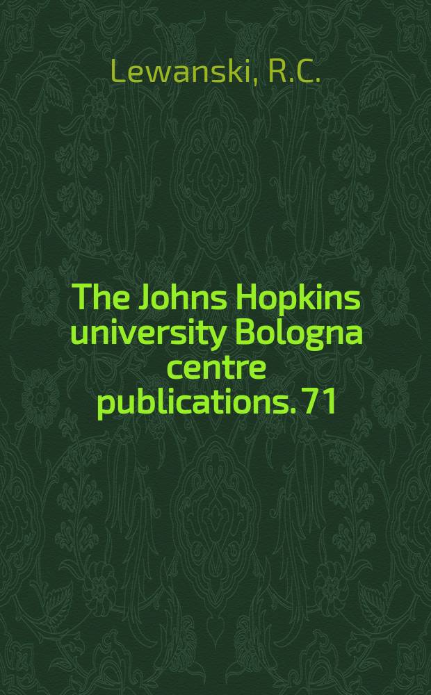 The Johns Hopkins university Bologna centre publications. 7[1] : A bibliography of Slavic dictionaries