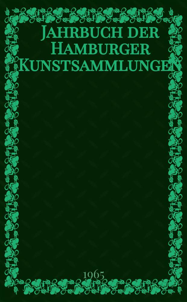 Jahrbuch der Hamburger Kunstsammlungen
