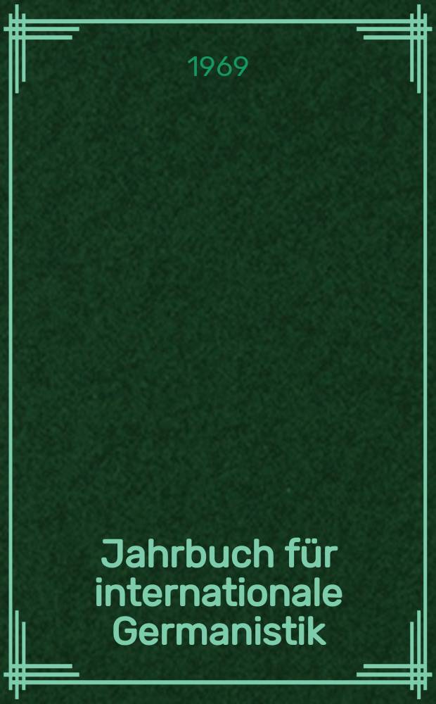 Jahrbuch für internationale Germanistik