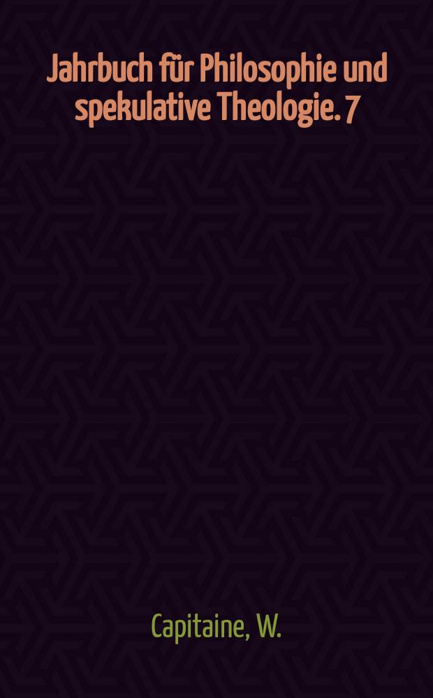 Jahrbuch für Philosophie und spekulative Theologie. 7 : Die Moral des Clemens von Alexandrien