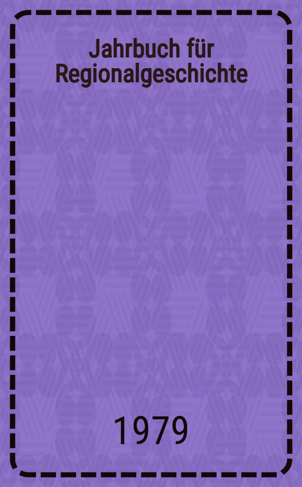 Jahrbuch für Regionalgeschichte