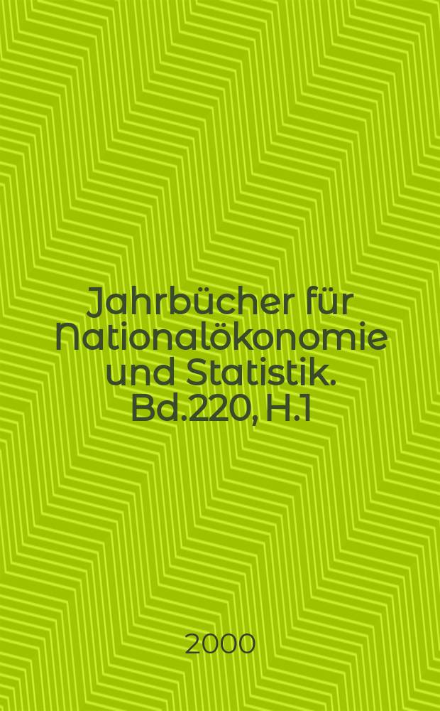 Jahrbücher für Nationalökonomie und Statistik. Bd.220, H.1