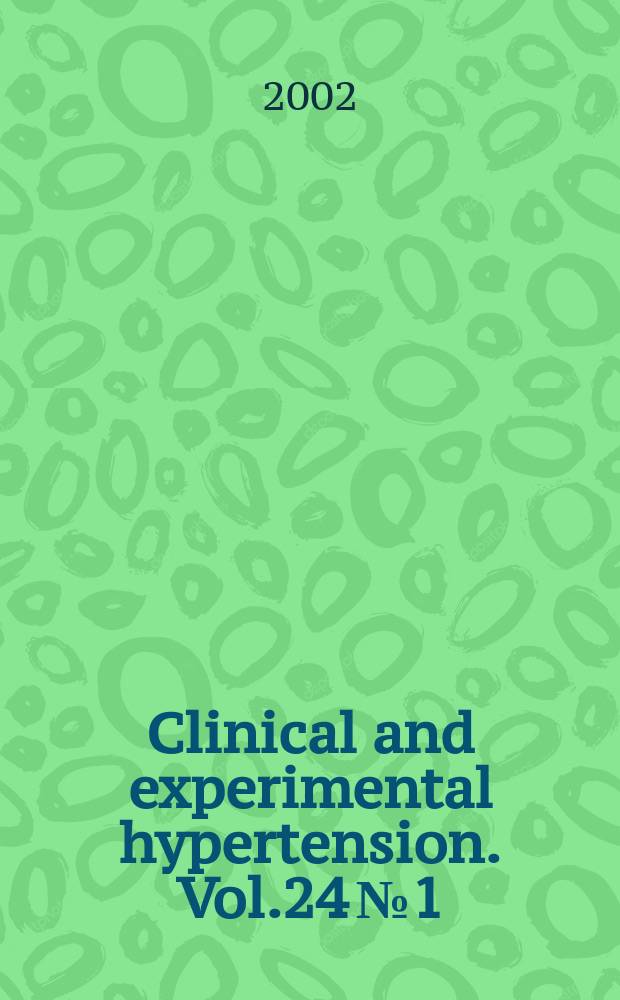 Clinical and experimental hypertension. Vol.24 №1/2