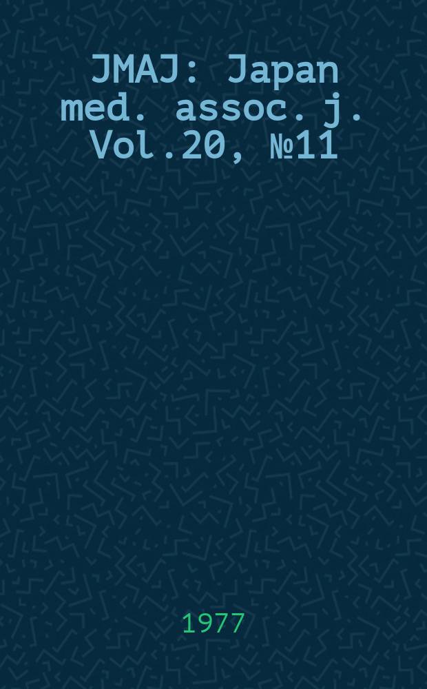 JMAJ : Japan med. assoc. j. Vol.20, №11 : Gerontology and geriatrics in Asian and Oceanian countries