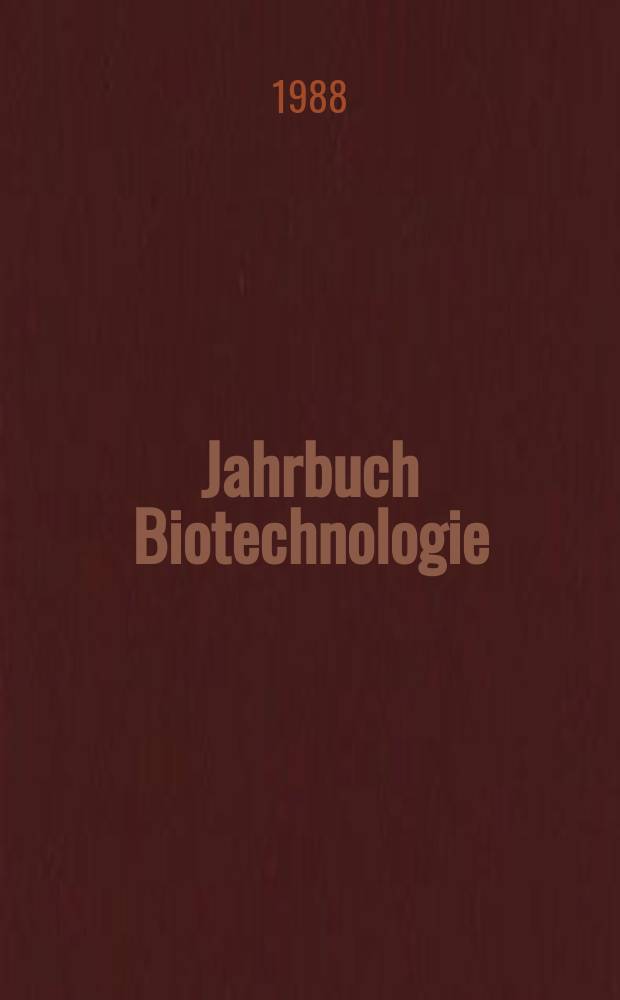 Jahrbuch Biotechnologie