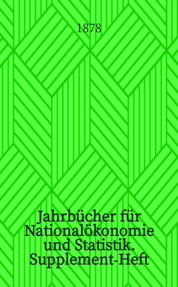 Jahrbücher für Nationalökonomie und Statistik. Supplement-Heft