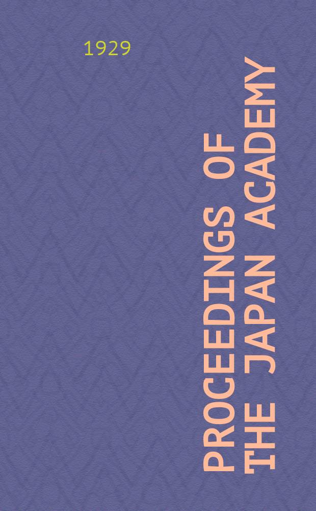 Proceedings of the Japan academy