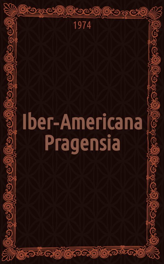 Ibero- Americana Pragensia : Supplementum