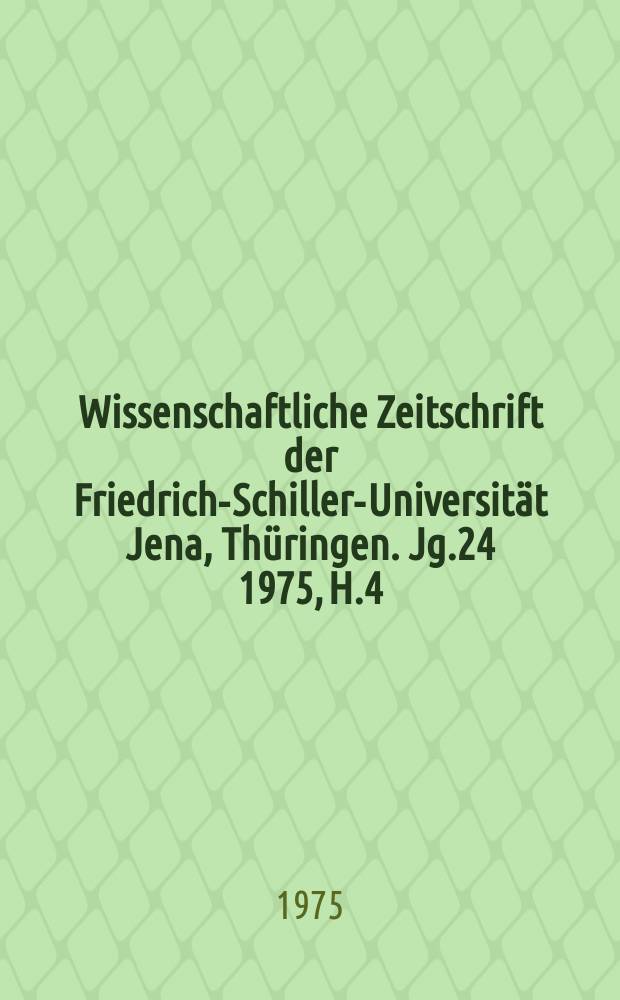 Wissenschaftliche Zeitschrift der Friedrich-Schiller-Universität Jena, Thüringen. Jg.24 1975, H.4 : Zur Psychologie der Leiterpersönlichkeit