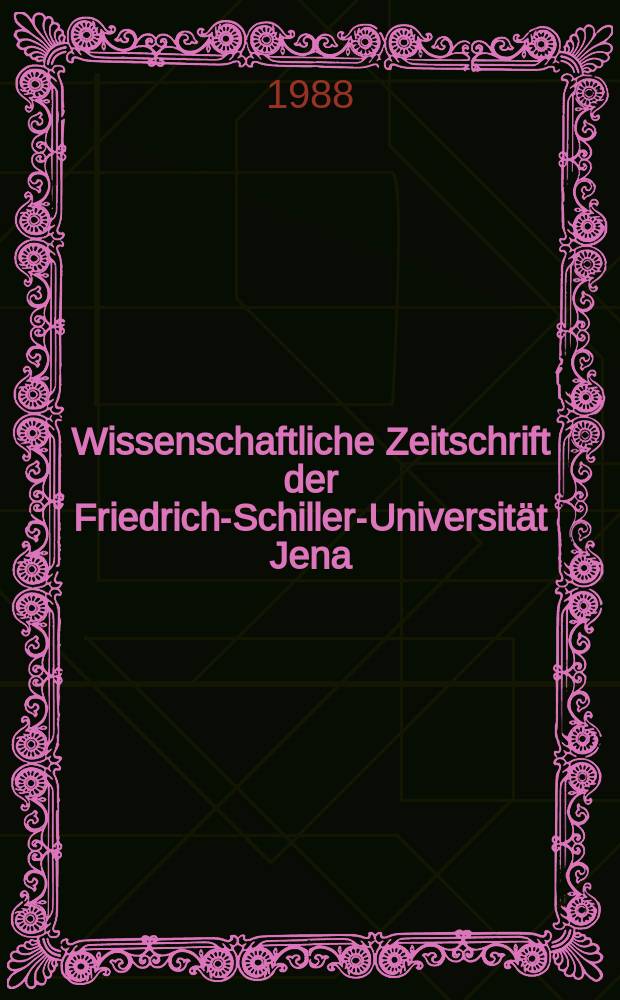 Wissenschaftliche Zeitschrift der Friedrich-Schiller-Universität Jena/Thüringen. Jg.37 1988, H.3/4 : "Mikrochirurgie in der rekonstruktiven und plastischen Chirurgie", internationales Symposium (2; 1986; Jena)
