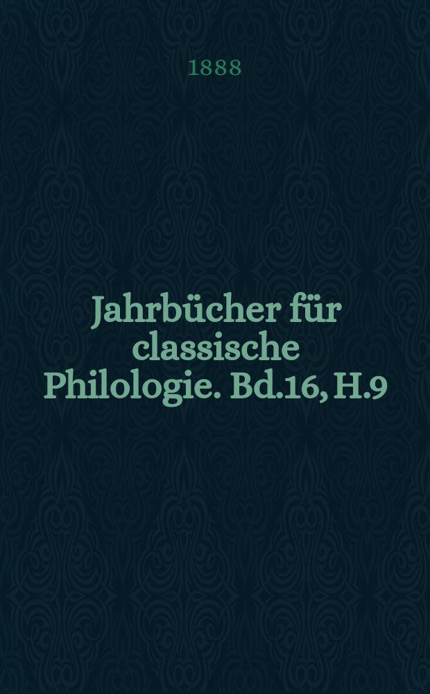 Jahrbücher für classische Philologie. Bd.16, H.9 : Papyrus magica musei ...