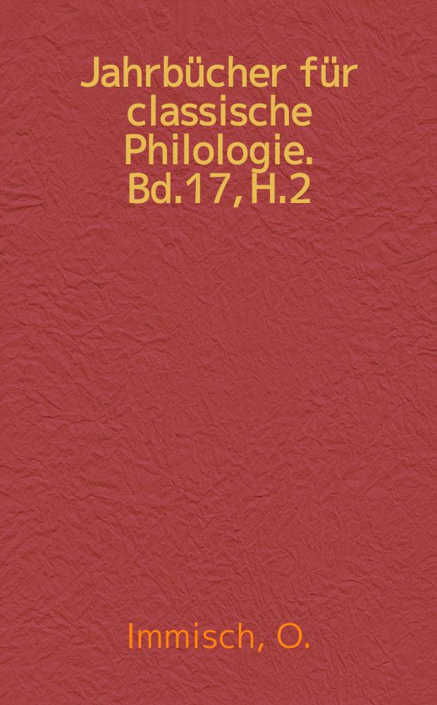 Jahrbücher für classische Philologie. Bd.17, H.2 : Klaros